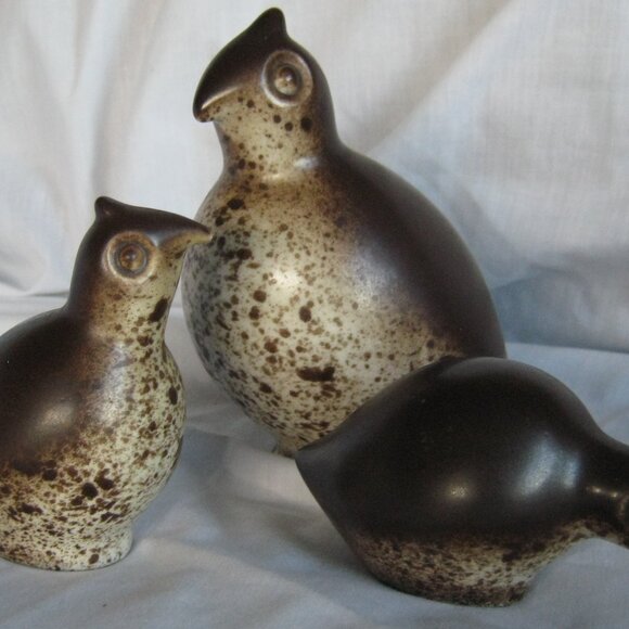 Howard Pierce California MCM Quail Family 3 Piece Set Mama & 2 Chicks- Vintage - Picture 7 of 7